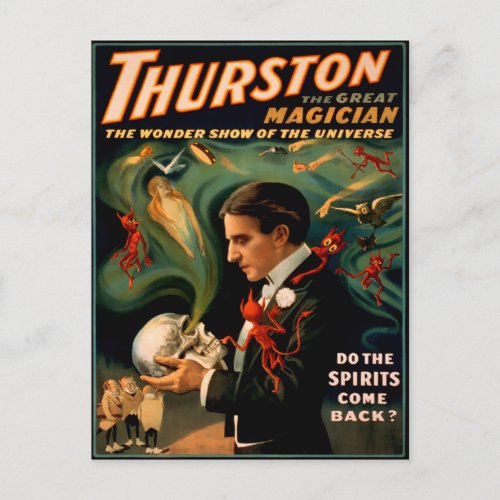 Vintage Thurston Magician Poster Postcard