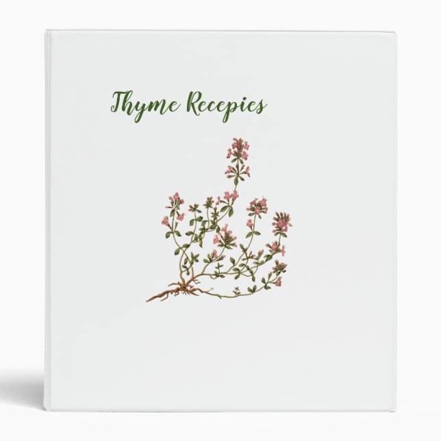 Vintage Thyme Herbs 3 Ring Binder (Front)