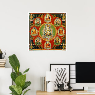 Vintage Tibetan Tantric Buddhism Buddha Mandala Poster