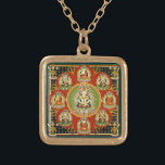 Vintage Tibetan Tantric Buddhism Mandala Gold Plated Necklace<br><div class="desc">Vintage Tibetan Tantric Buddhism Mandala Design. Makes a beautiful,  meaningful,  blissful gift for buddhists.</div>