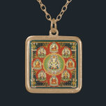 Vintage Tibetan Tantric Buddhism Mandala Gold Plated Necklace<br><div class="desc">Vintage Tibetan Tantric Buddhism Mandala Design. Makes a beautiful,  meaningful,  blissful gift for buddhists.</div>