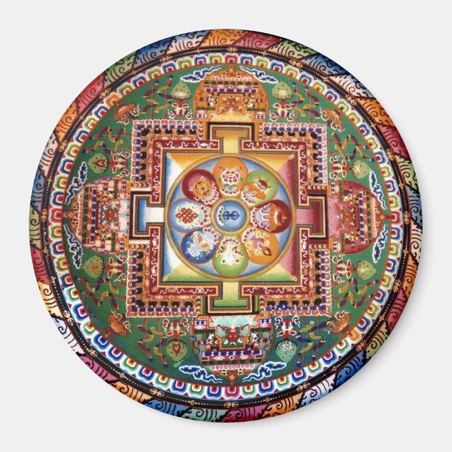 Vintage Tibetan Tantric Buddhism Mandala Magnet (Front)