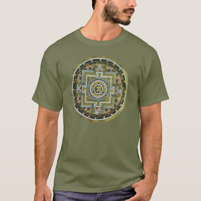 Vintage Tibetan Tantric Buddhism Mandala Thangka T-Shirt (Front)