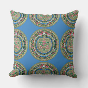 Vintage Tibetan Tantric Buddhism Mandala Throw Pillow