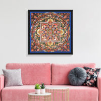 Vintage Tibetan Tantric Buddhism Mandala Wall Deco