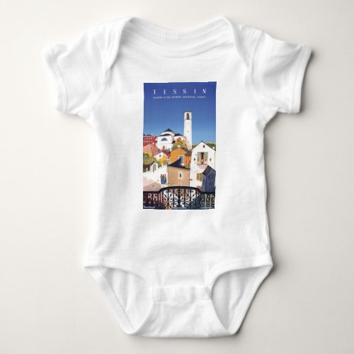 Vintage Ticino Tessin Canton Switzerland Baby Bodysuit