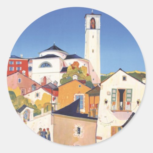 Vintage Ticino Tessin Canton Switzerland Classic Round Sticker