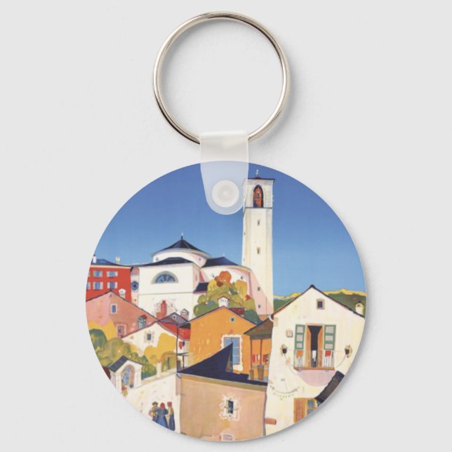 Vintage Ticino Tessin Canton Switzerland Keychain (Front)