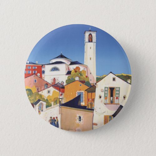 Vintage Ticino Tessin Canton Switzerland Pinback Button