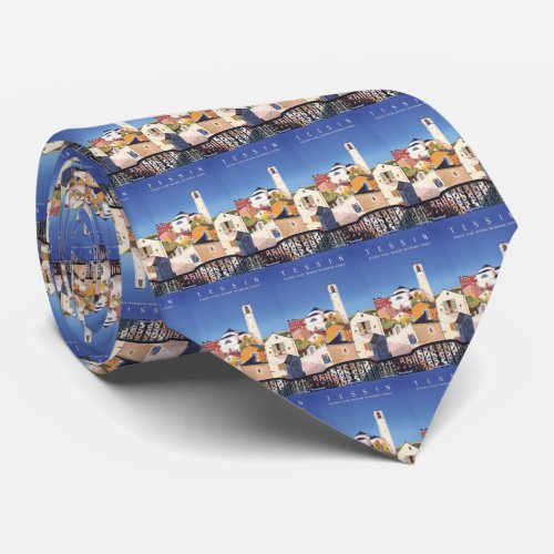 Vintage Ticino Tessin Canton Switzerland Tie