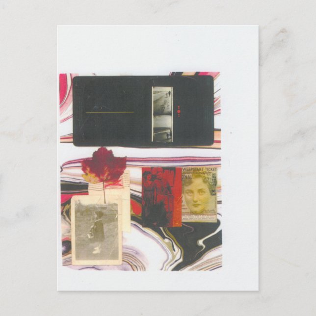 Vintage Ticket and Leaf Post Card (Front)