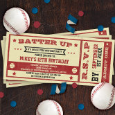 30 Baseball Ticket Invitation with Envelopes, Baseball Birthday, Baseball Baby Shower, Rookie of The Year, All Star, Baseball Party Decorations