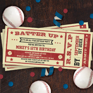 Baseball Ticket Invitation Party Printables - Party Peanut