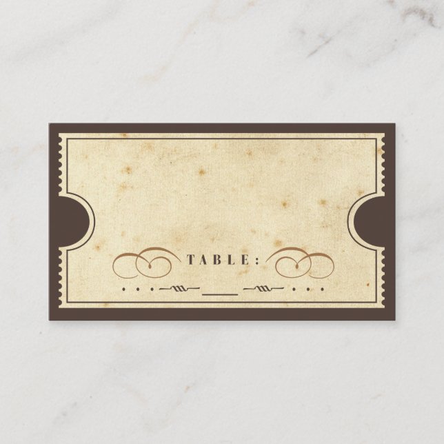 Vintage Ticket Escort Card (Front)