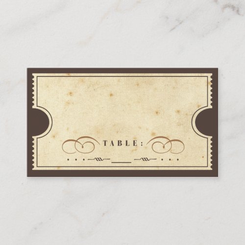 Vintage Ticket Escort Card Business Card Template