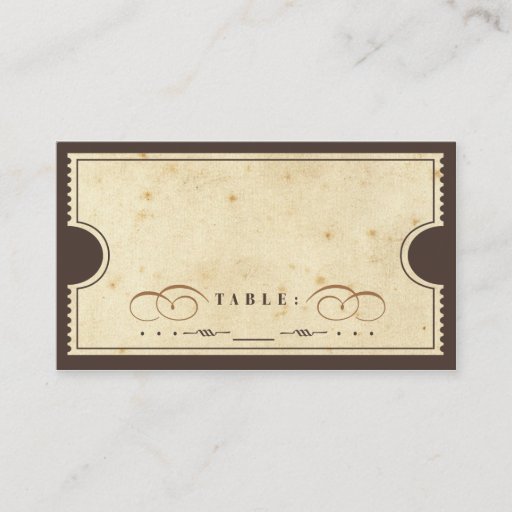 Customizable Vintage Ticket Escort Card Business Card Template