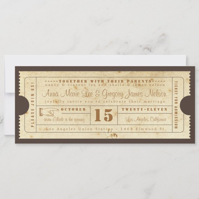 Vintage Ticket Invitation (Front)