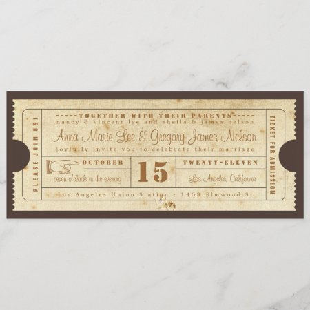 Vintage Ticket Invitation