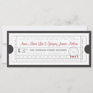Vintage Ticket Invitation - Punch Card
