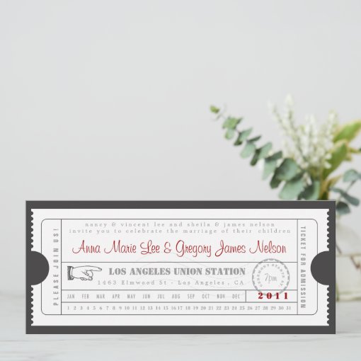 Vintage Ticket Invitation - Punch Card | Zazzle