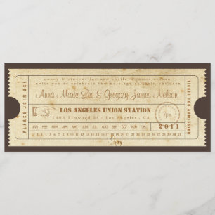 Vintage Ticket Invitation - Punch Card