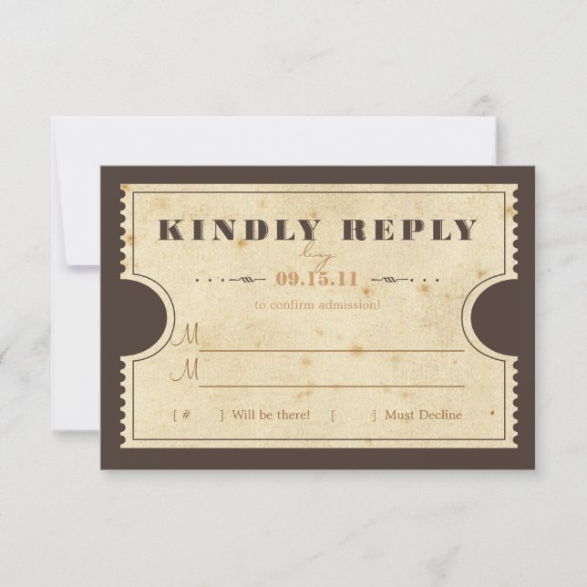 Vintage Ticket RSVP (Front)