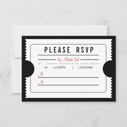 Vintage Ticket RSVP in Black