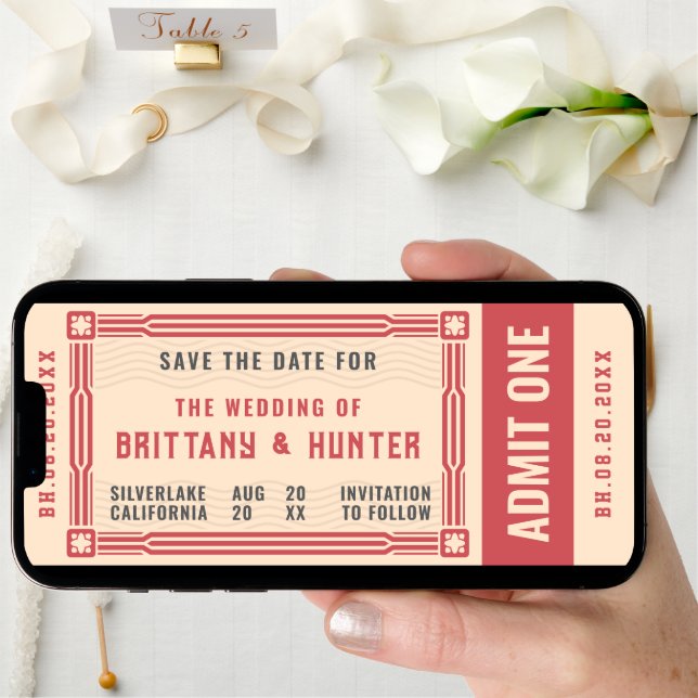 Vintage Ticket Save the Date (Front Digital)