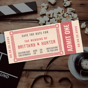 Vintage Ticket Save the Date