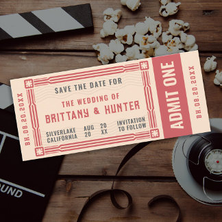 Vintage Ticket Save the Date