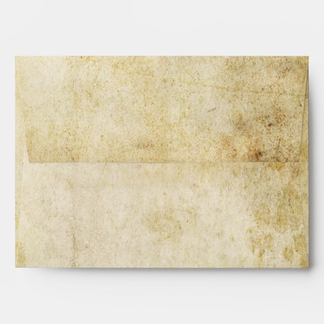 Vintage Ticket Wedding Envelope (Back (Top Flap))