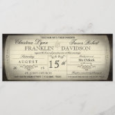 Vintage Wedding Ticket Monogram Postage, Zazzle