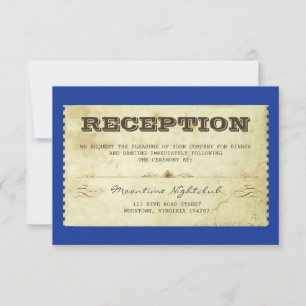 vintage ticket wedding reception design invitation