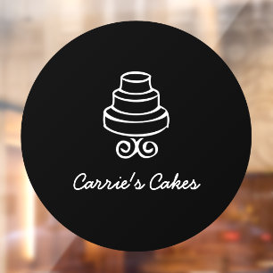 Vintage Tiered Cake Logo Bakery Window Cling