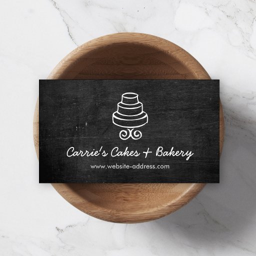 Customizable RUSTIC CAKE LOGO Business Card