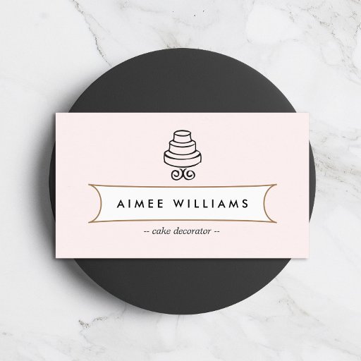 Customizable VINTAGE CAKE LOGO II for Bakery, Cafe, Catering Business Cards