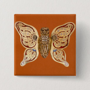Vintage Tiffany Gold Butterfly Victorian Art Button