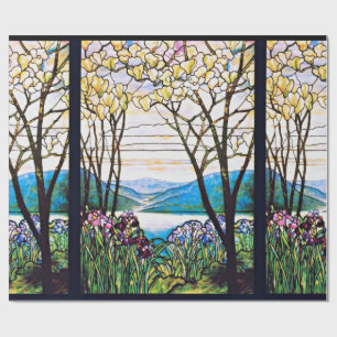 Vintage Tiffany Stained Glass Window Wrapping Paper
