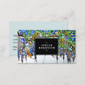 Vintage Tiffany Stained Glass Wisteria Floral Art Business Card (Front/Back)