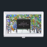 Vintage Tiffany Stained Glass Wisteria Floral Art Business Card Case<br><div class="desc">Vintage Tiffany Stained Glass Wisteria Flowers Floral Art Nouveau for your personalization. Great for a professional gardener, a personal calling card, floral shop, florists, spa, massage, boutique, wedding planner, salon... and more. Personalize it with your own info or customize it further if you need to add text, change the layout,...</div>