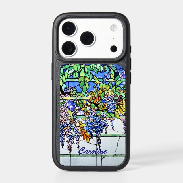 Vintage Tiffany Stained Glass Wisteria Floral Art Otterbox iPhone Case (Back)
