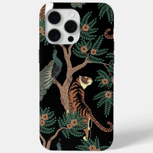 Vintage tiger and peacock Case_Mate iPhone 15 Pro Max Case