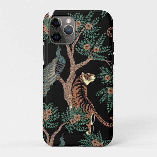 Vintage tiger and peacock Case_Mate iPhone 11 Pro Case