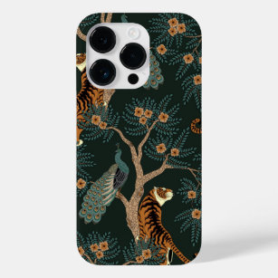 Vintage tiger and peacock Case-Mate iPhone 14 pro case