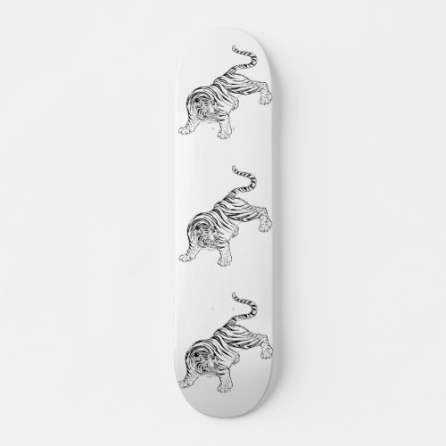 Vintage Tiger Asian Culture Skateboard