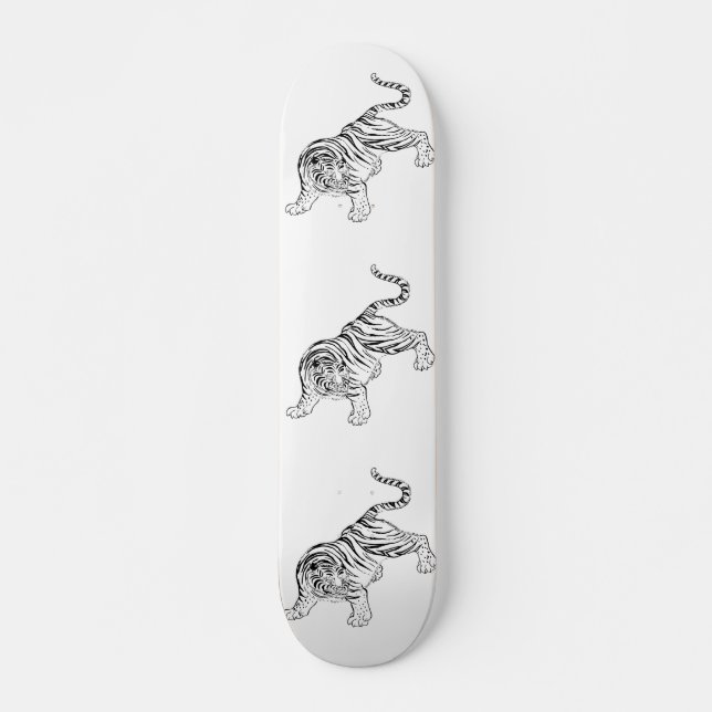 Vintage Tiger Asian Culture Skateboard (Front)