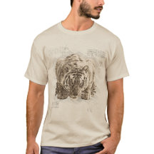 Vintage Tiger Da Vinci Sketch Style