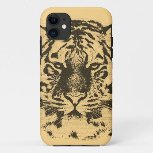 Vintage Tiger Face iPhone 11 Case