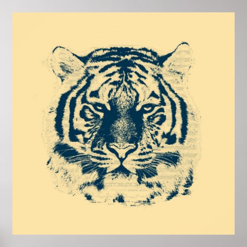 Vintage Tiger Face Poster