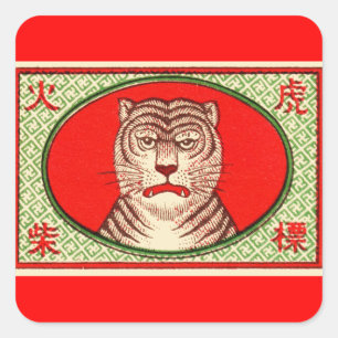 Vintage Tiger Label Art Stickers